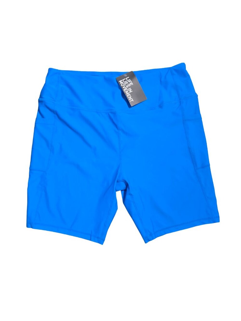 NWT | Cobalt Blue High-Waisted Yoga Biker Shorts with Side Pockets | XXL